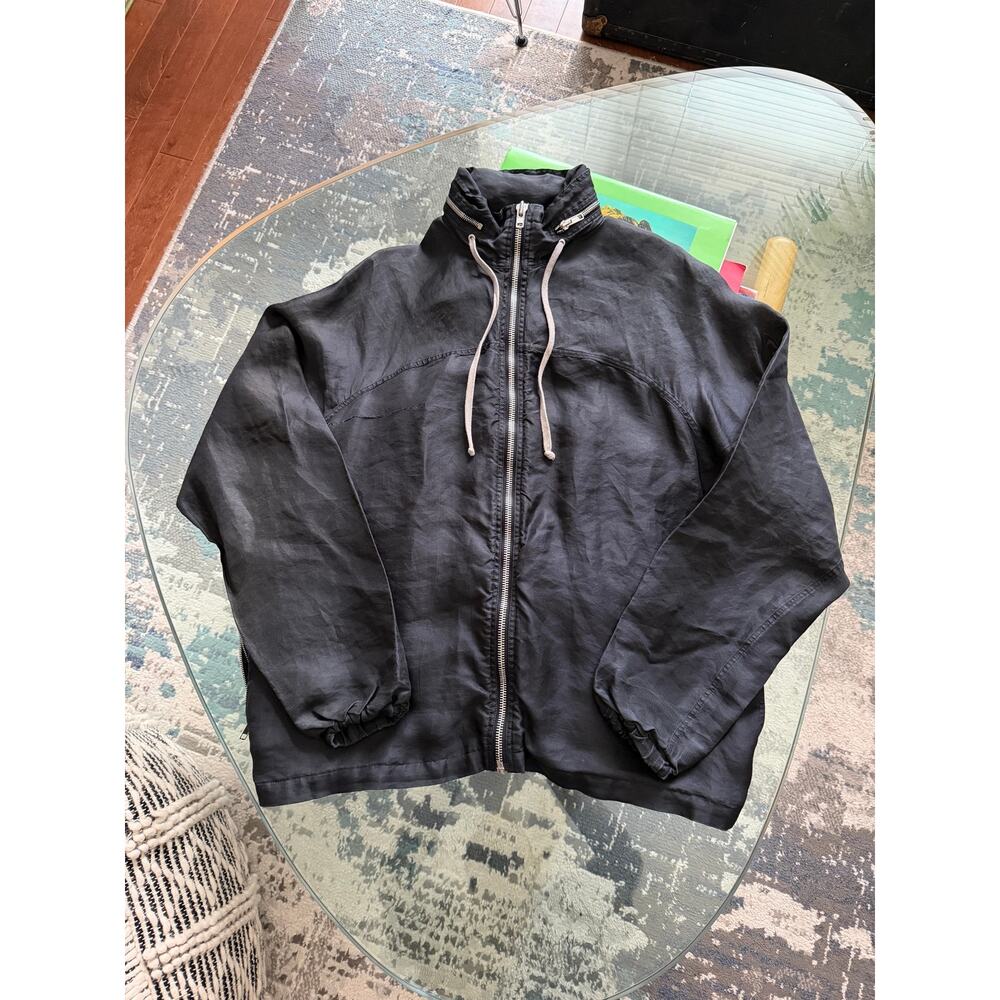 Rick Owens 2016 Oversized Silk Hooded Bomber Jacket